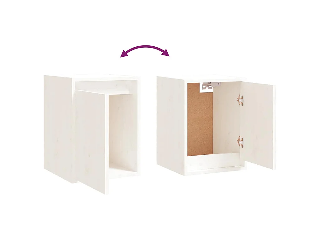 Meubles TV 3 pcs Blanc Bois massif de pin