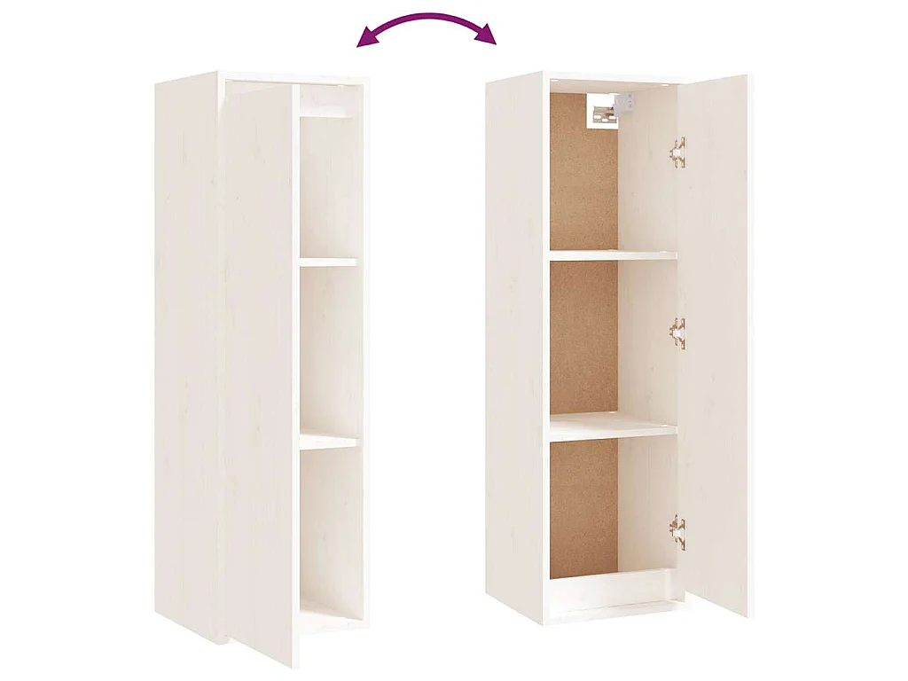 Meubles TV 3 pcs Blanc Bois massif de pin