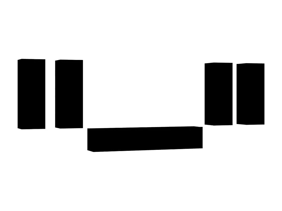 Ensemble de meubles TV 6 pcs Noir Bois d'ingénierie