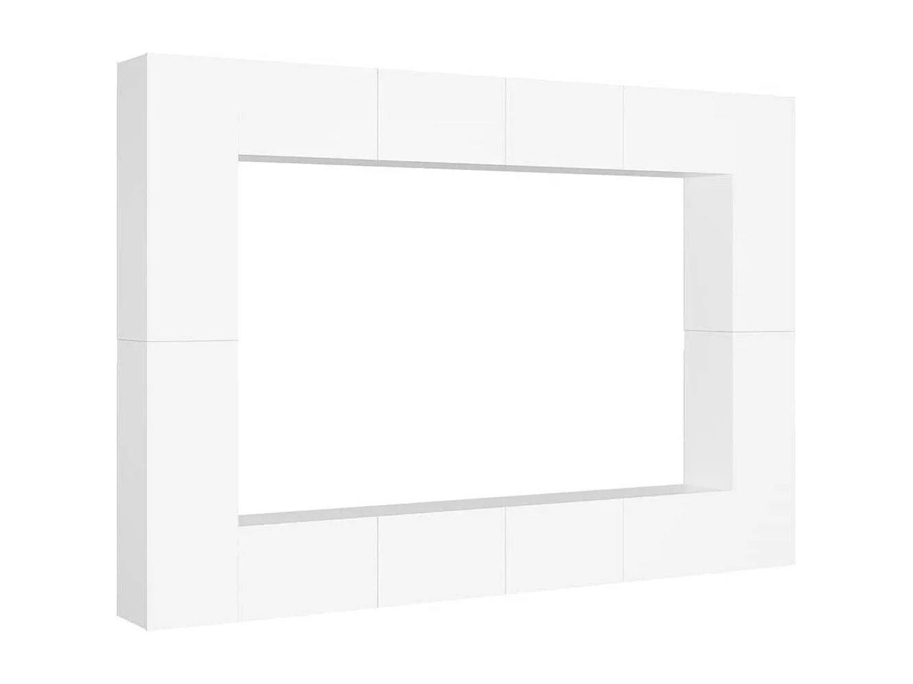Juego de mueble para TV de 8 piezas aglomerado blanco