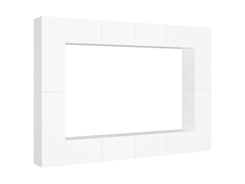 Ensemble de meubles TV 8 pcs Blanc Bois d'ingénierie