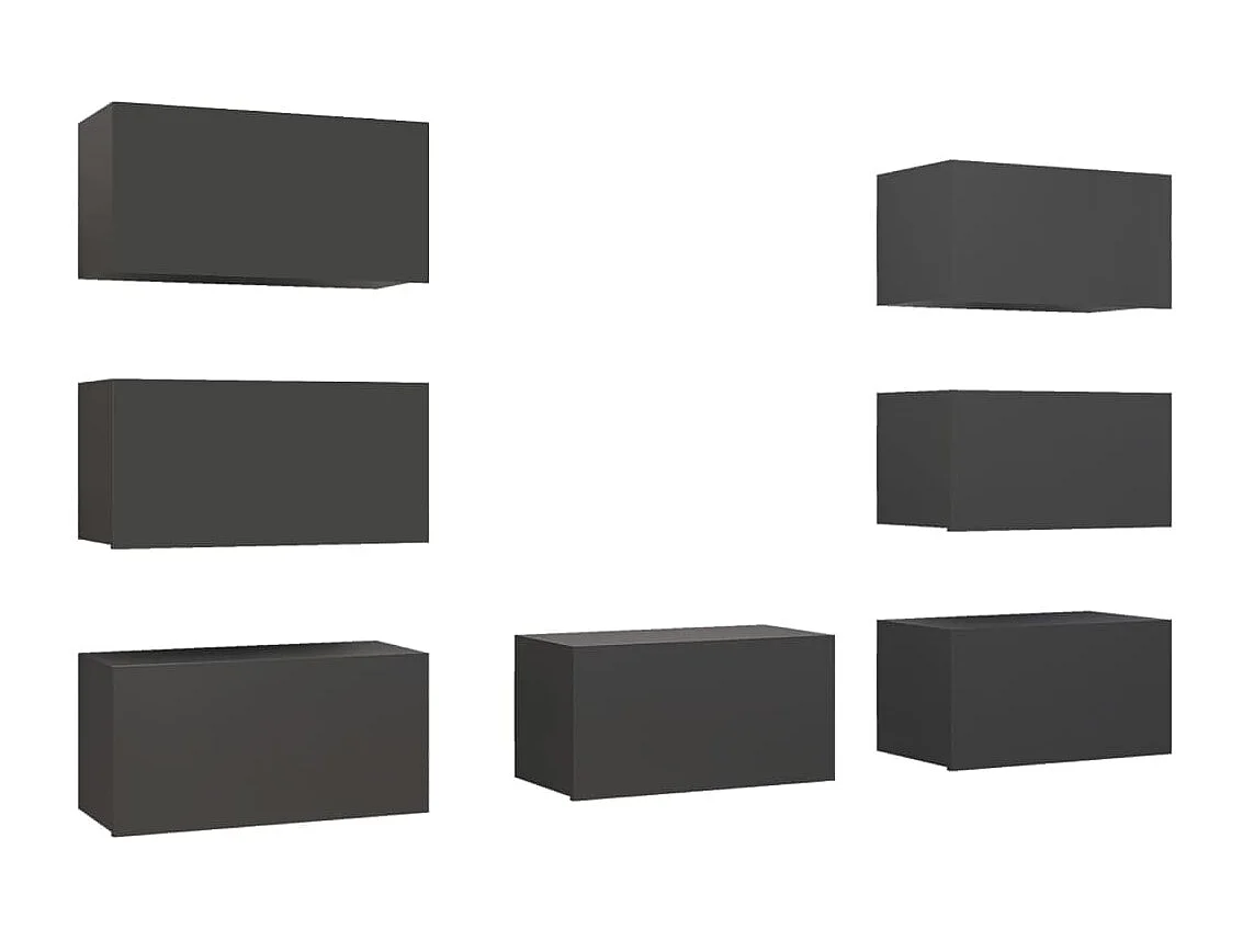 Meubles TV 7 pcs Gris 30,5x30x60 cm Bois d'ingénierie