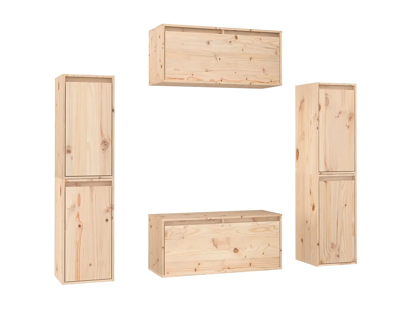 Meubles TV 6 pcs Bois massif de pin