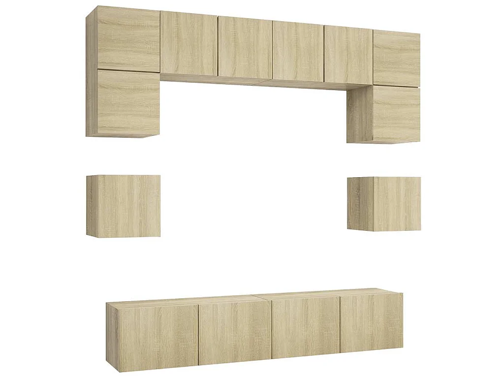 8-tlg. TV-Schrank-Set Sonoma-Eiche Holzwerkstoff