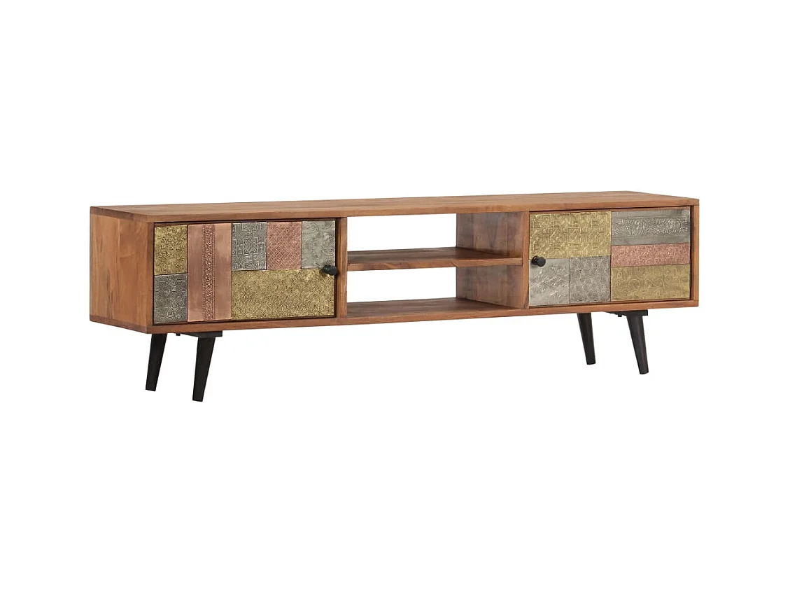 Mobile Porta TV 140x30x40 cm in Legno Massello di Acacia