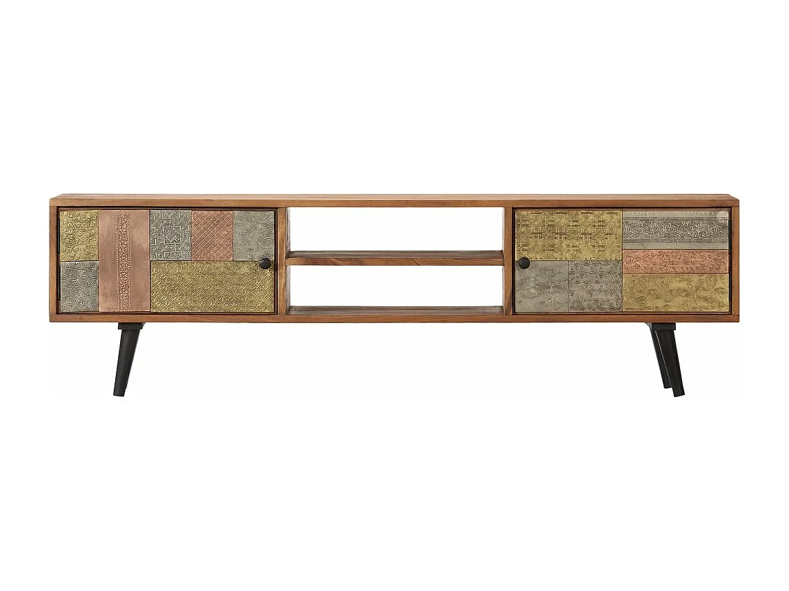 Meuble TV 140x30x40 cm Bois solide d'acacia