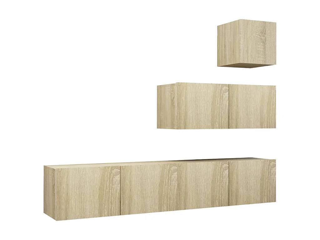 Ensemble de meubles TV 4 pcs Chêne sonoma Bois d'ingénierie
