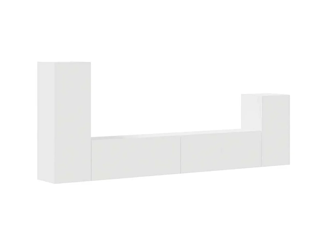 Ensemble de meubles TV 4 pcs Blanc Bois d'ingénierie