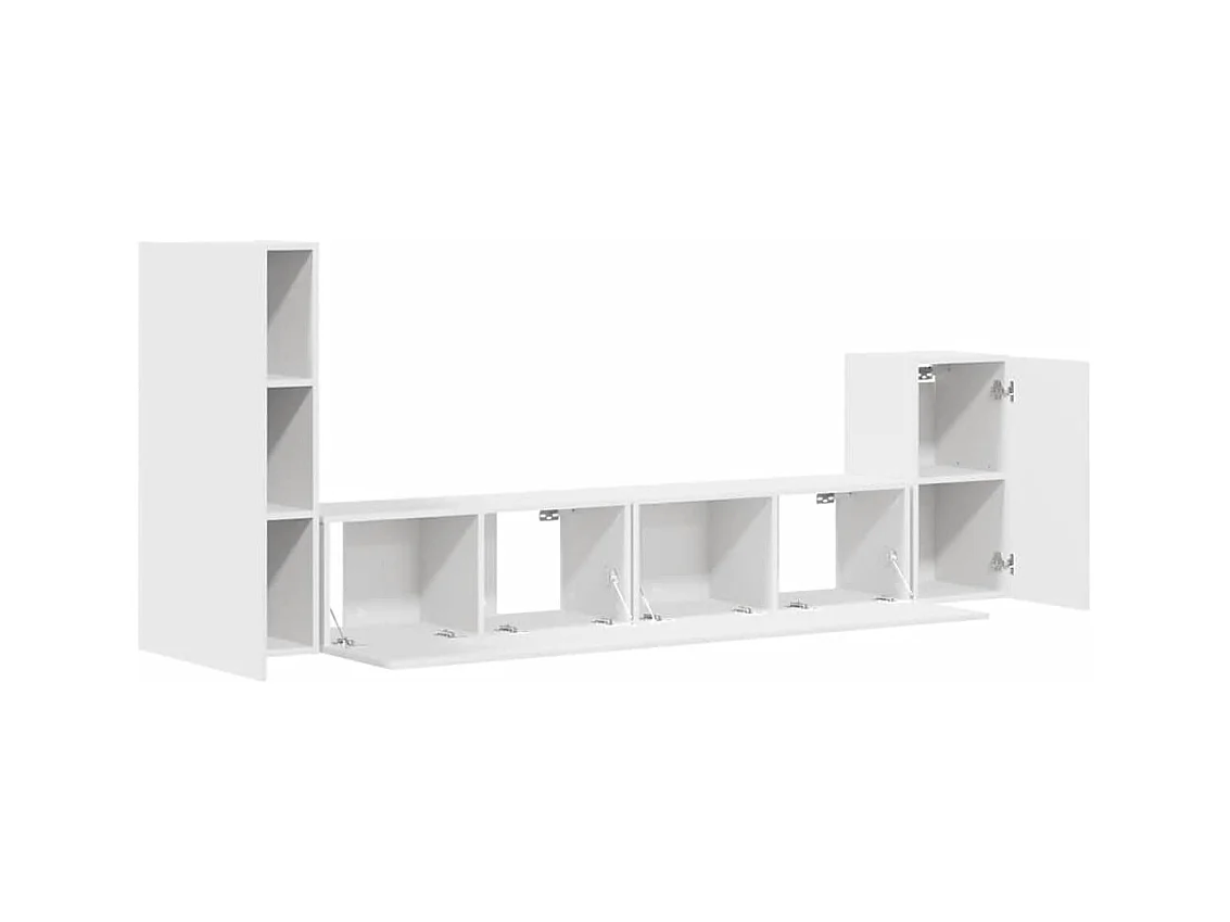 Ensemble de meubles TV 4 pcs Blanc Bois d'ingénierie