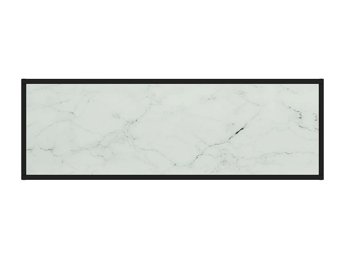 Móvel de TV 120x40x40 cm vidro mármore branco