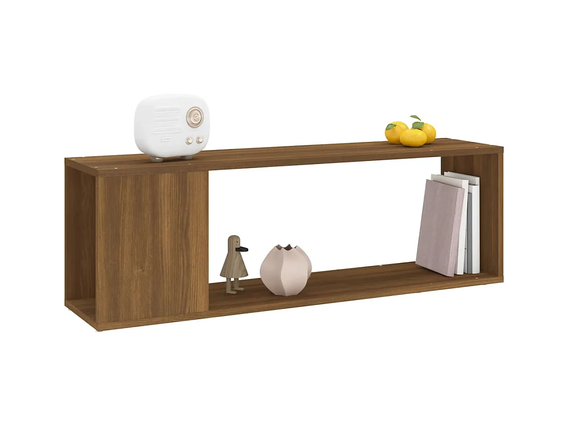 Tv-meubel 100x24x32 cm bewerkt hout bruin eikenkleur