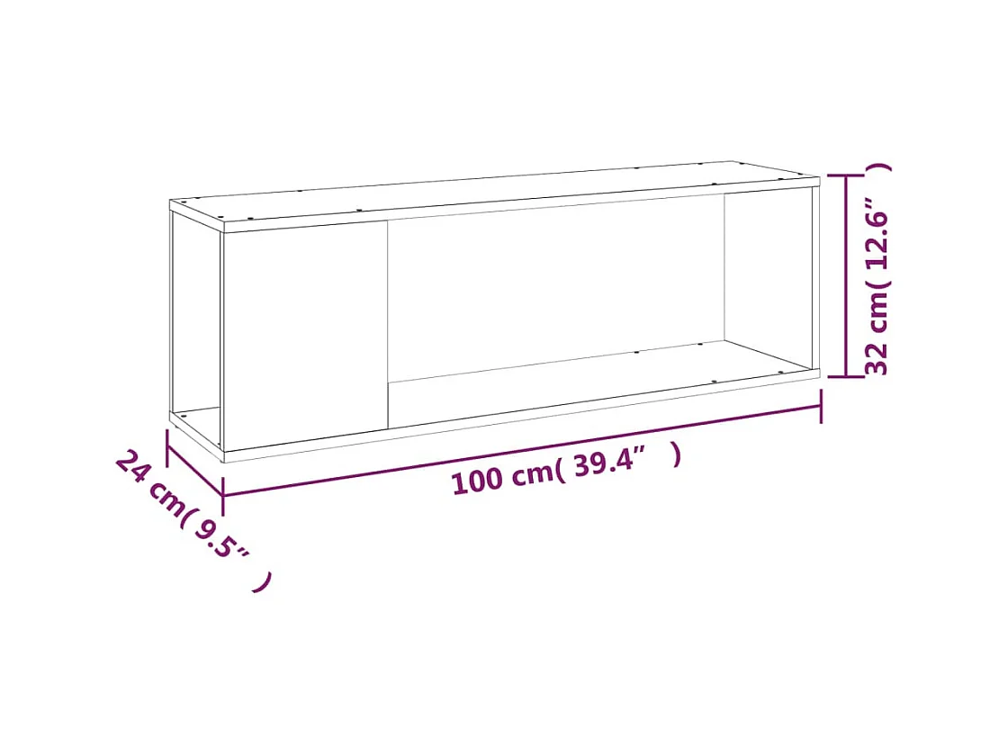 Tv-meubel 100x24x32 cm bewerkt hout bruin eikenkleur