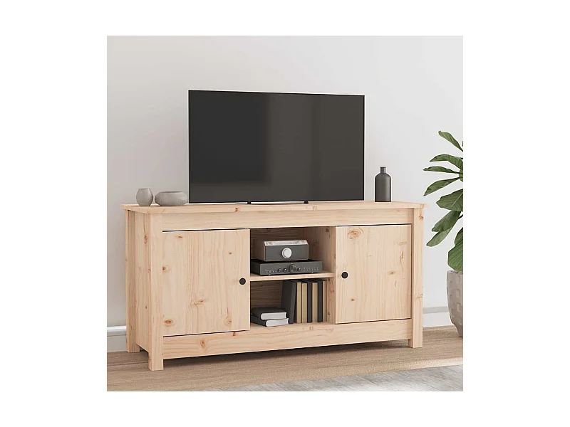 Mobile Porta TV 103x36,5x52 cm in Legno Massello di Pino