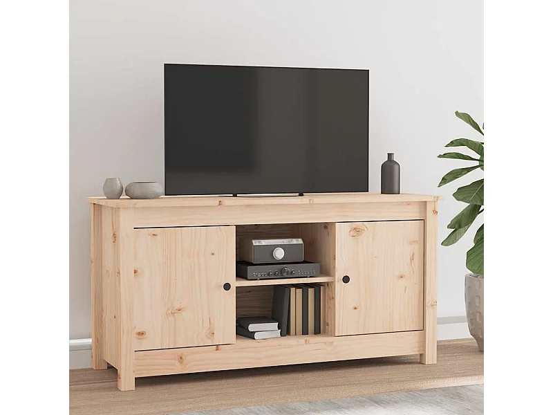 Mueble de TV de madera maciza de pino 103x36,5x52 cm