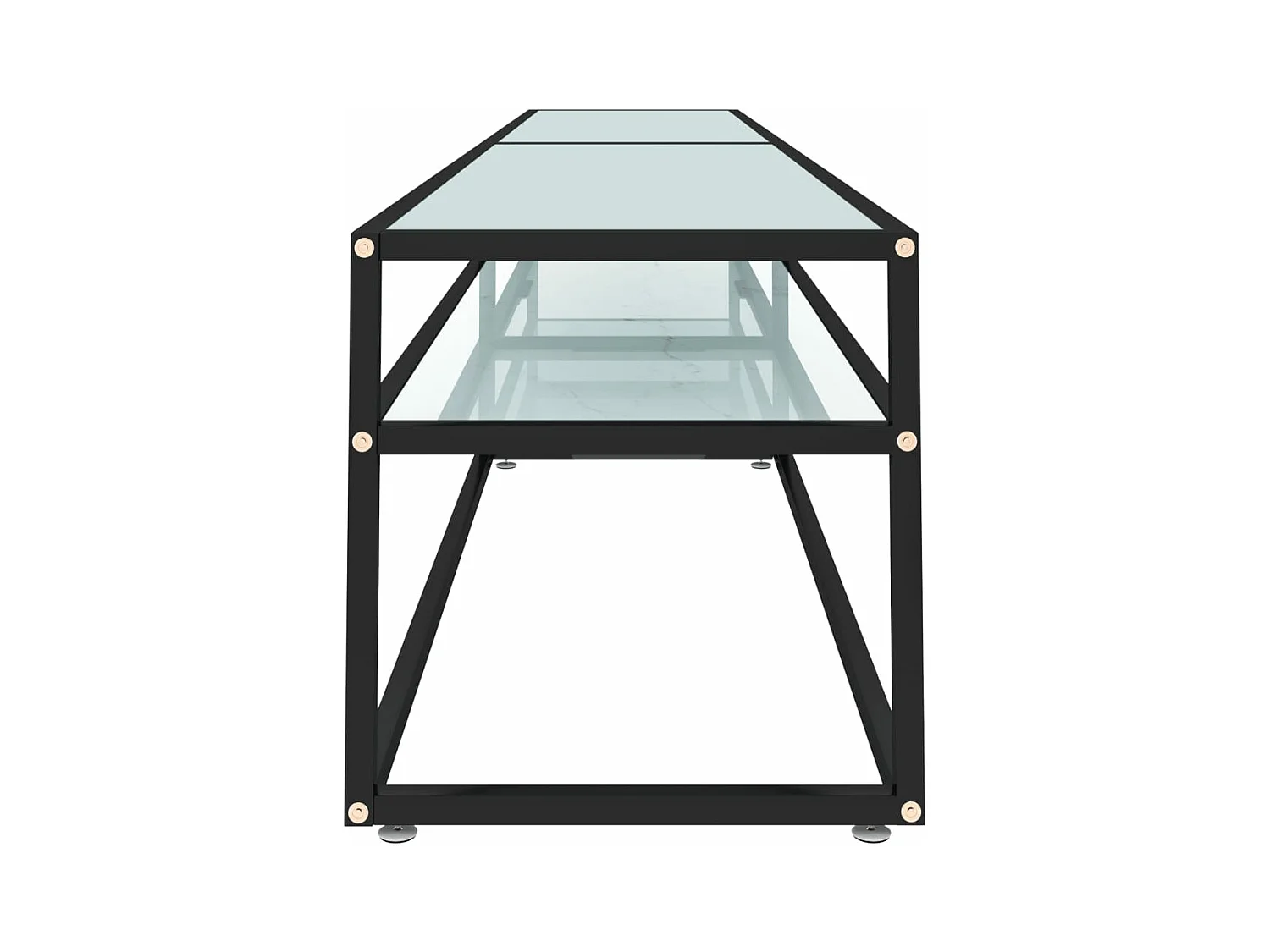 Mobile Porta TV Marmo Bianco 220x40x40,5 cm in Vetro Temperato