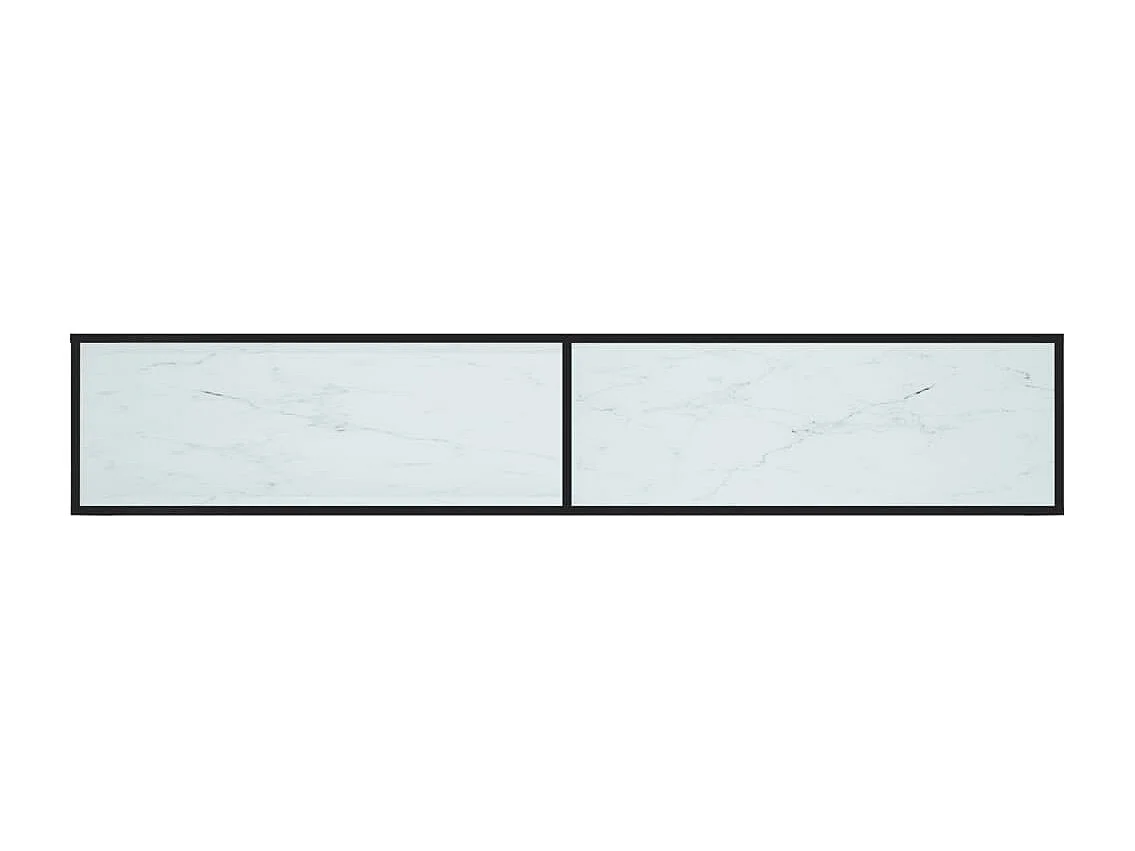 Tv-meubel 220x40x40,5 cm gehard glas witmarmerkleurig