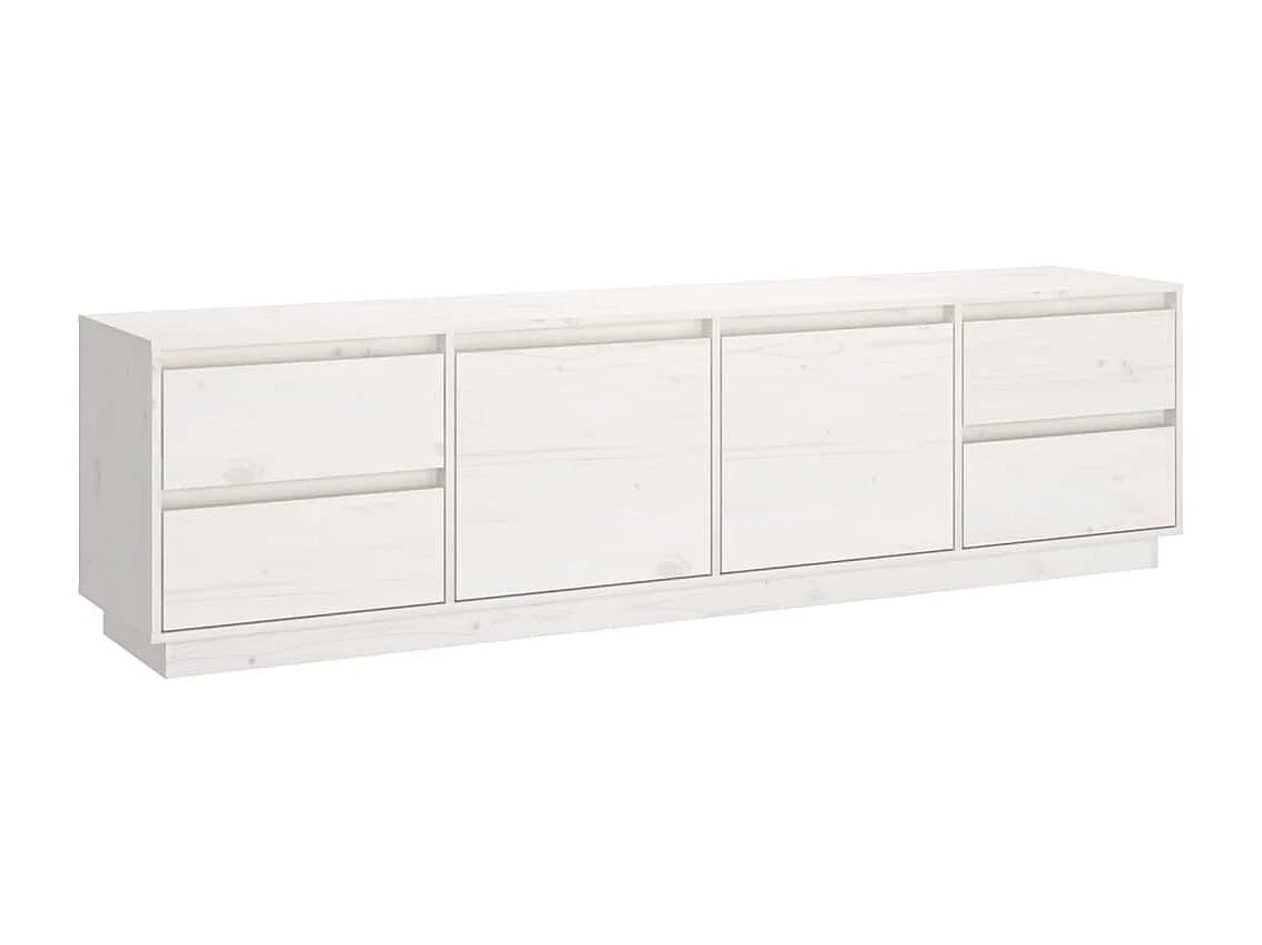 Tv-meubel 176x37x47,5 cm massief grenenhout wit