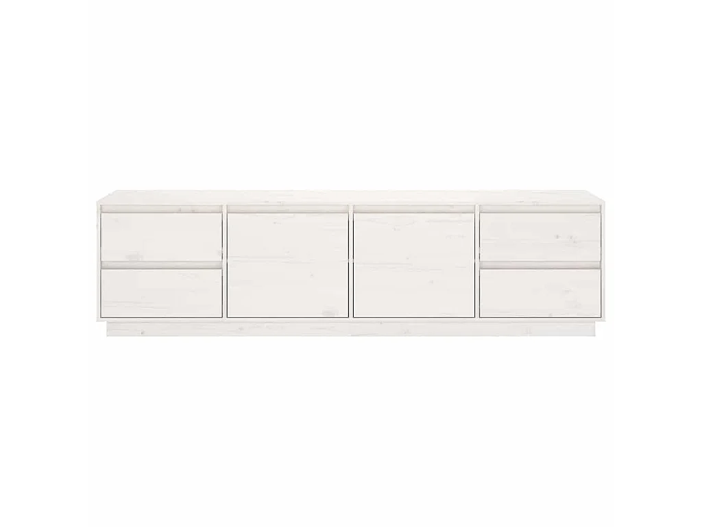 TV-Schrank Weiß 176x37x47,5 cm Massivholz Kiefer