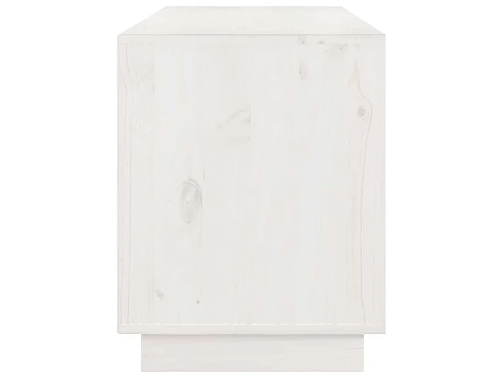 TV-Schrank Weiß 176x37x47,5 cm Massivholz Kiefer
