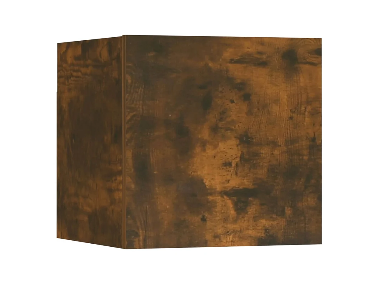 Set de muebles de TV 7 pzas madera contrachapada roble ahumado