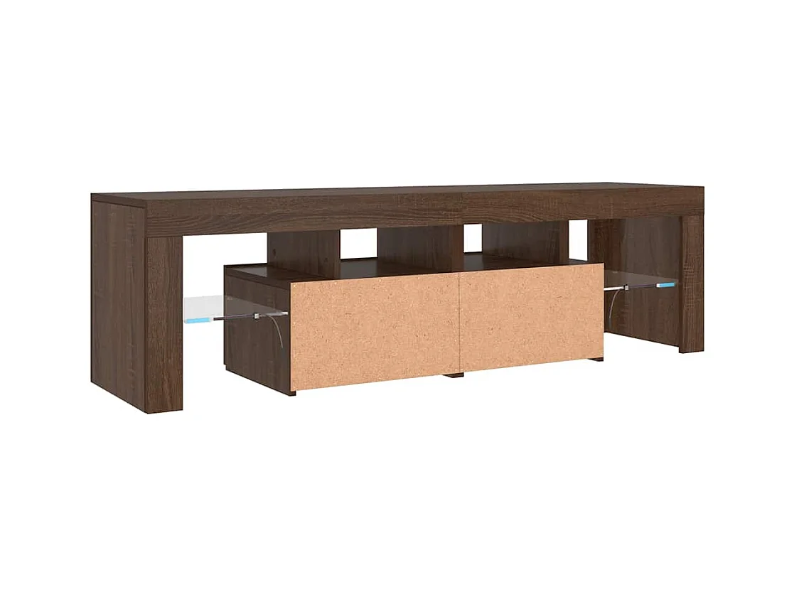 TV-Schrank mit LED-Leuchten Braun Eichen-Optik 140x36,5x40 cm