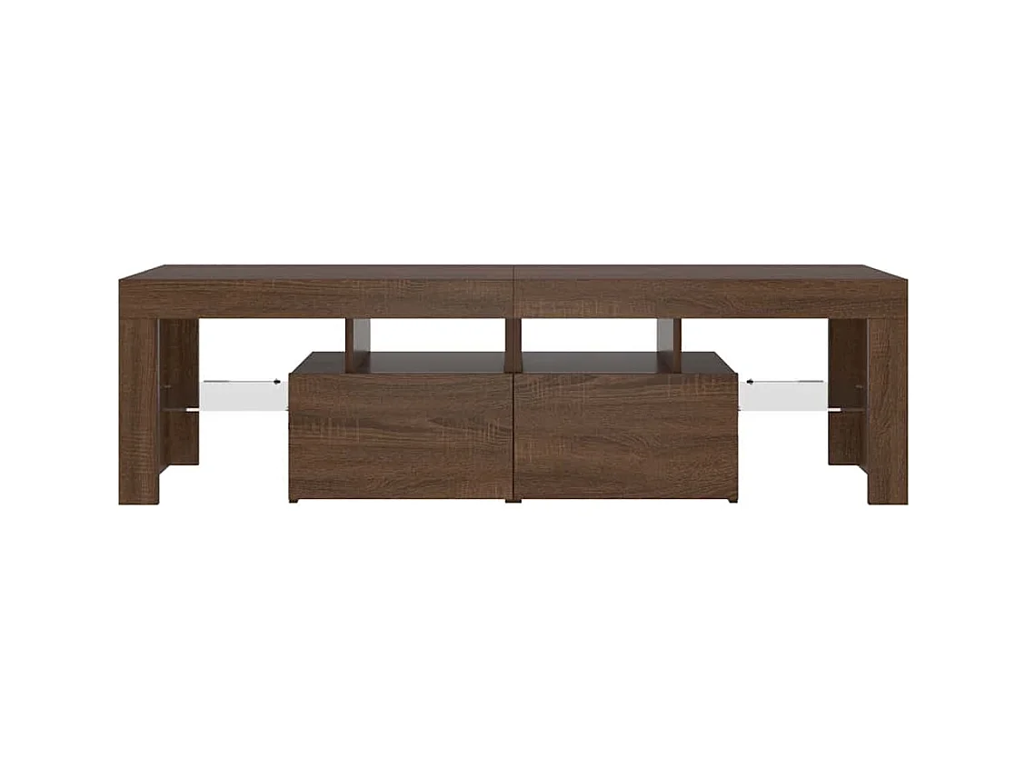 TV-Schrank mit LED-Leuchten Braun Eichen-Optik 140x36,5x40 cm