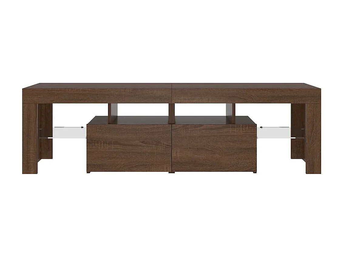 Móvel de TV com luzes LED 140x36,5x40 cm carvalho castanho