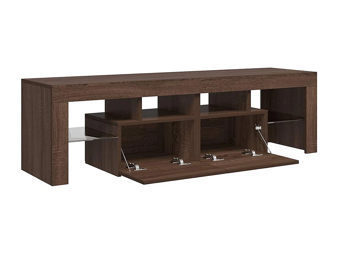 Móvel de TV com luzes LED 140x36,5x40 cm carvalho castanho