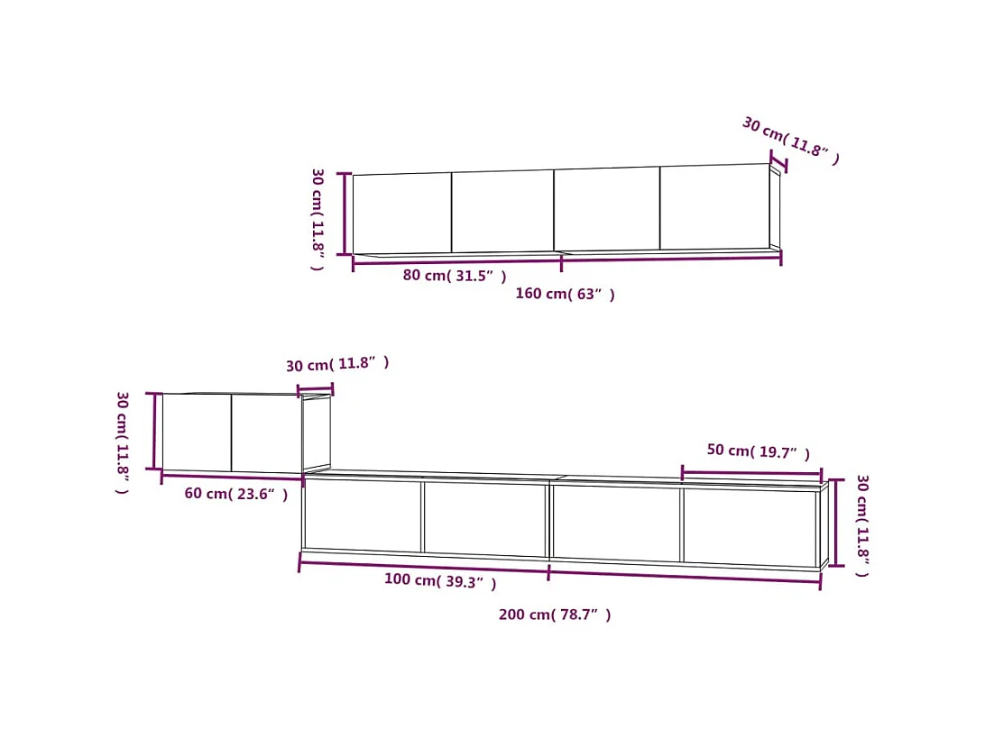 Ensemble de meubles TV 5 pcs Chêne fumé Bois d'ingénierie
