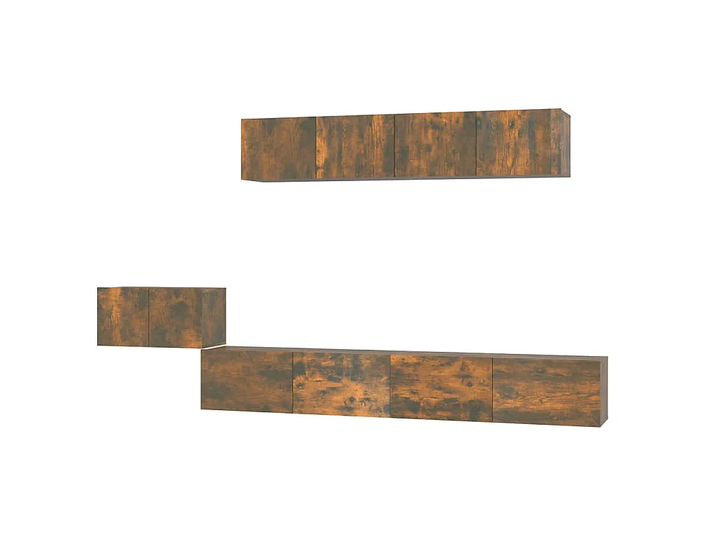 Ensemble de meubles TV 5 pcs Chêne fumé Bois d'ingénierie