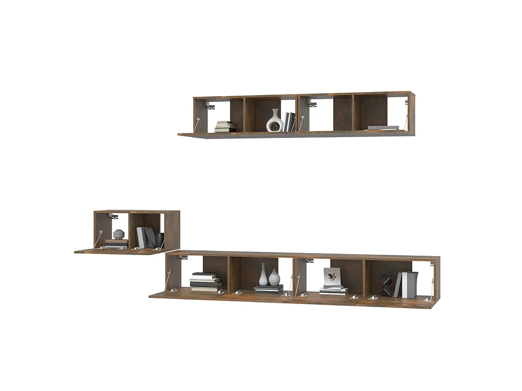 Ensemble de meubles TV 5 pcs Chêne fumé Bois d'ingénierie