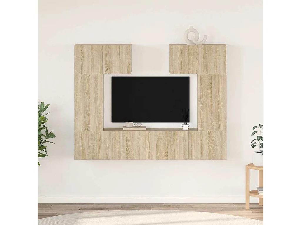 6-tlg. TV-Schrank-Set Sonoma-Eiche Holzwerkstoff