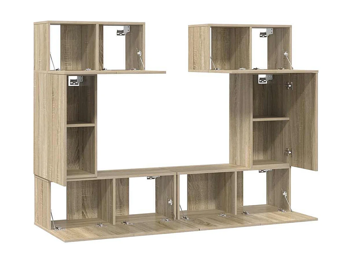 6-tlg. TV-Schrank-Set Sonoma-Eiche Holzwerkstoff