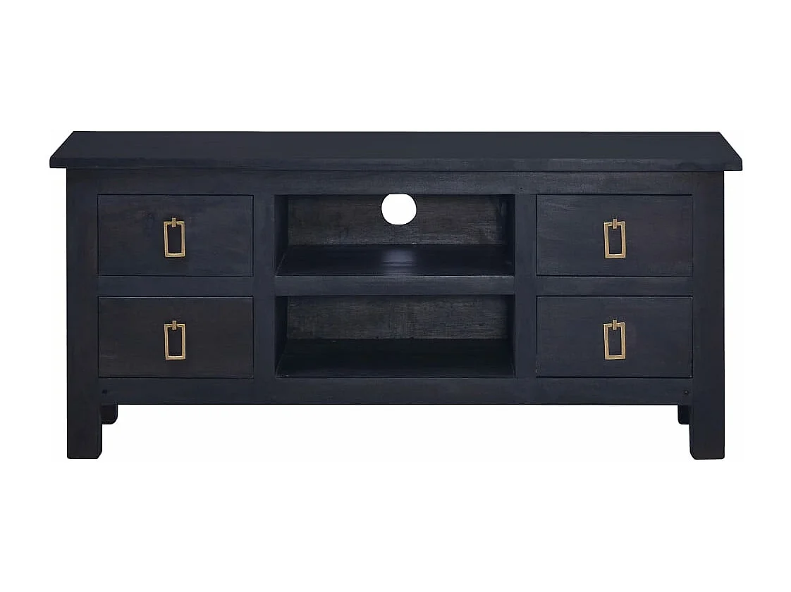 Móvel de TV 100x30x45 cm mogno maciço castanho café preto-claro