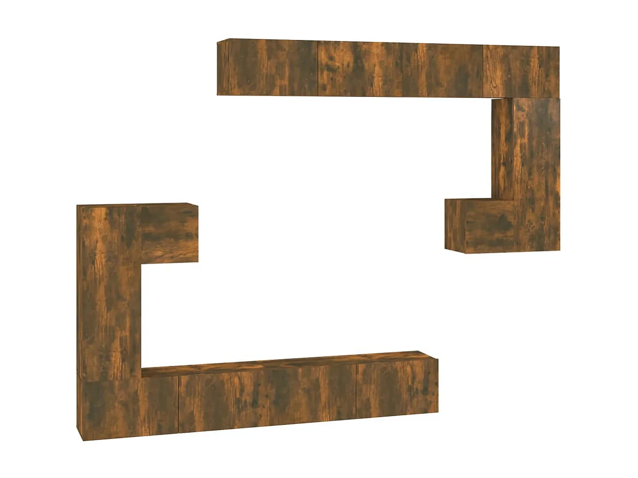 Mobile Porta TV a Parete Rovere Fumo in Legno Multistrato