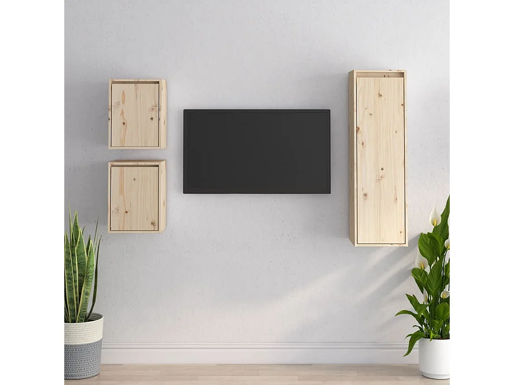Tv-meubelen 3 st massief grenenhout