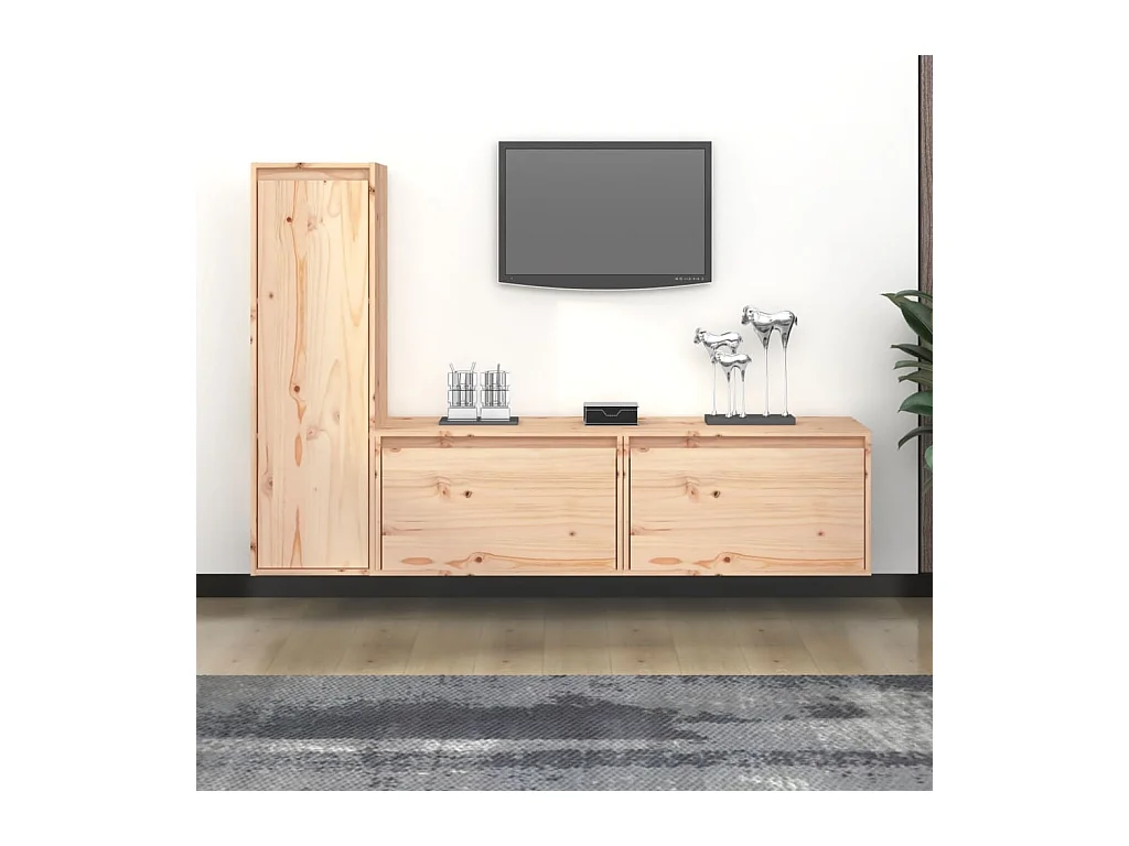 Meubles TV 3 pcs Bois massif de pin