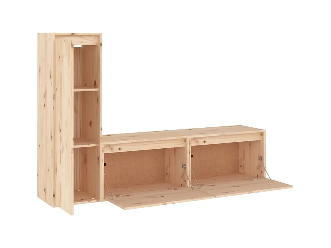 Meubles TV 3 pcs Bois massif de pin