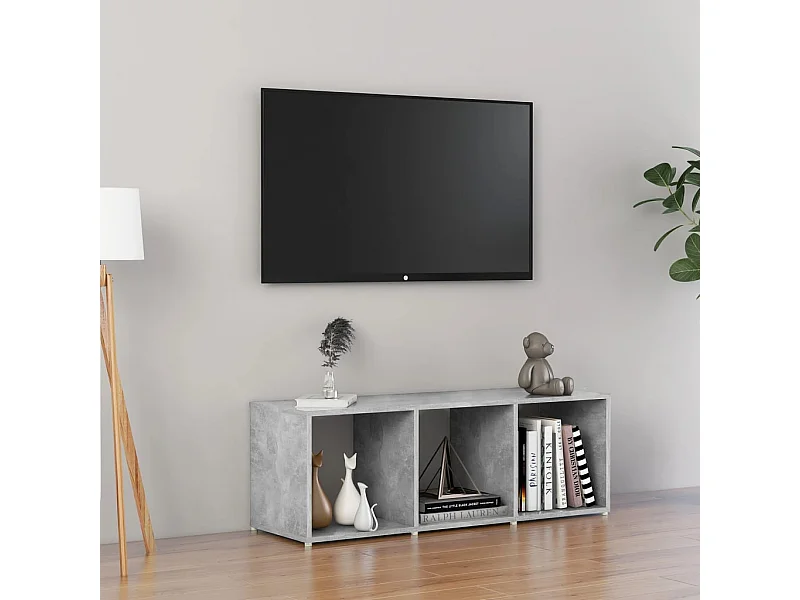 Tv-meubel 107x35x37 cm bewerkt hout betongrijs