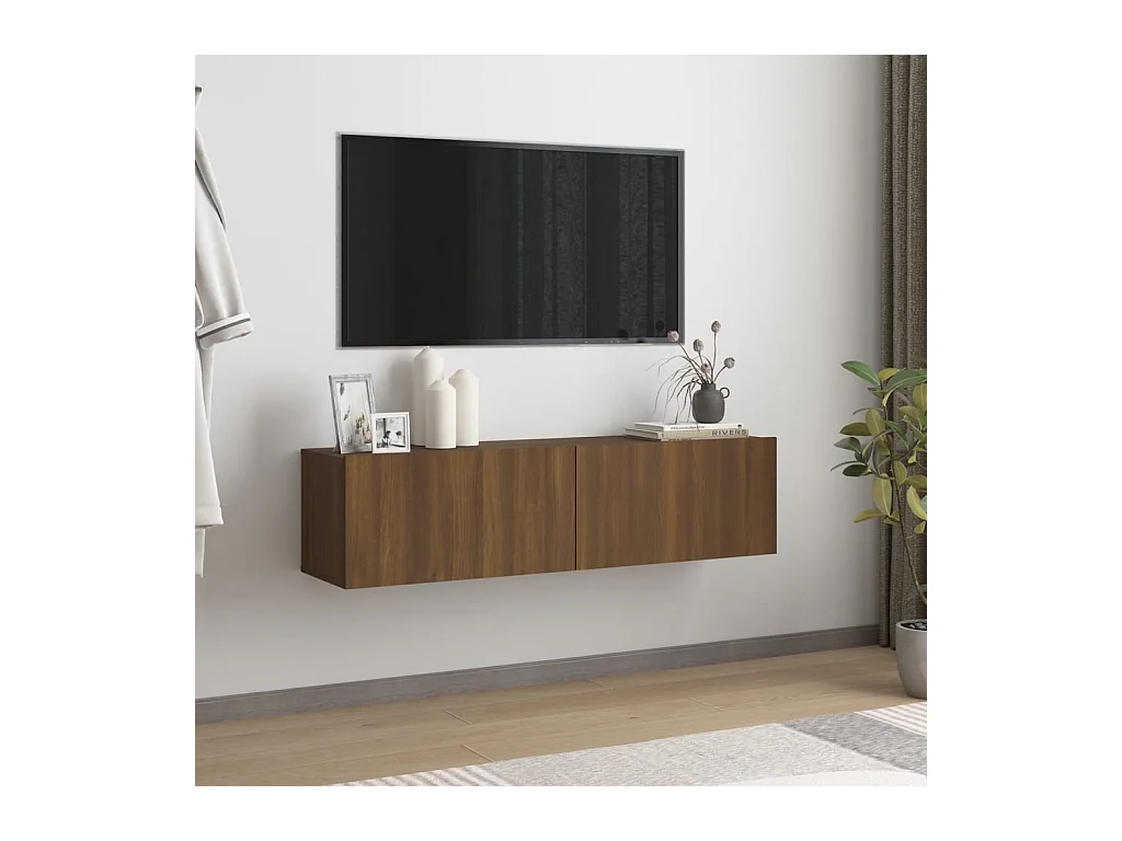 Armoire murale TV Chêne marron 120x30x30 cm Bois d'ingénierie
