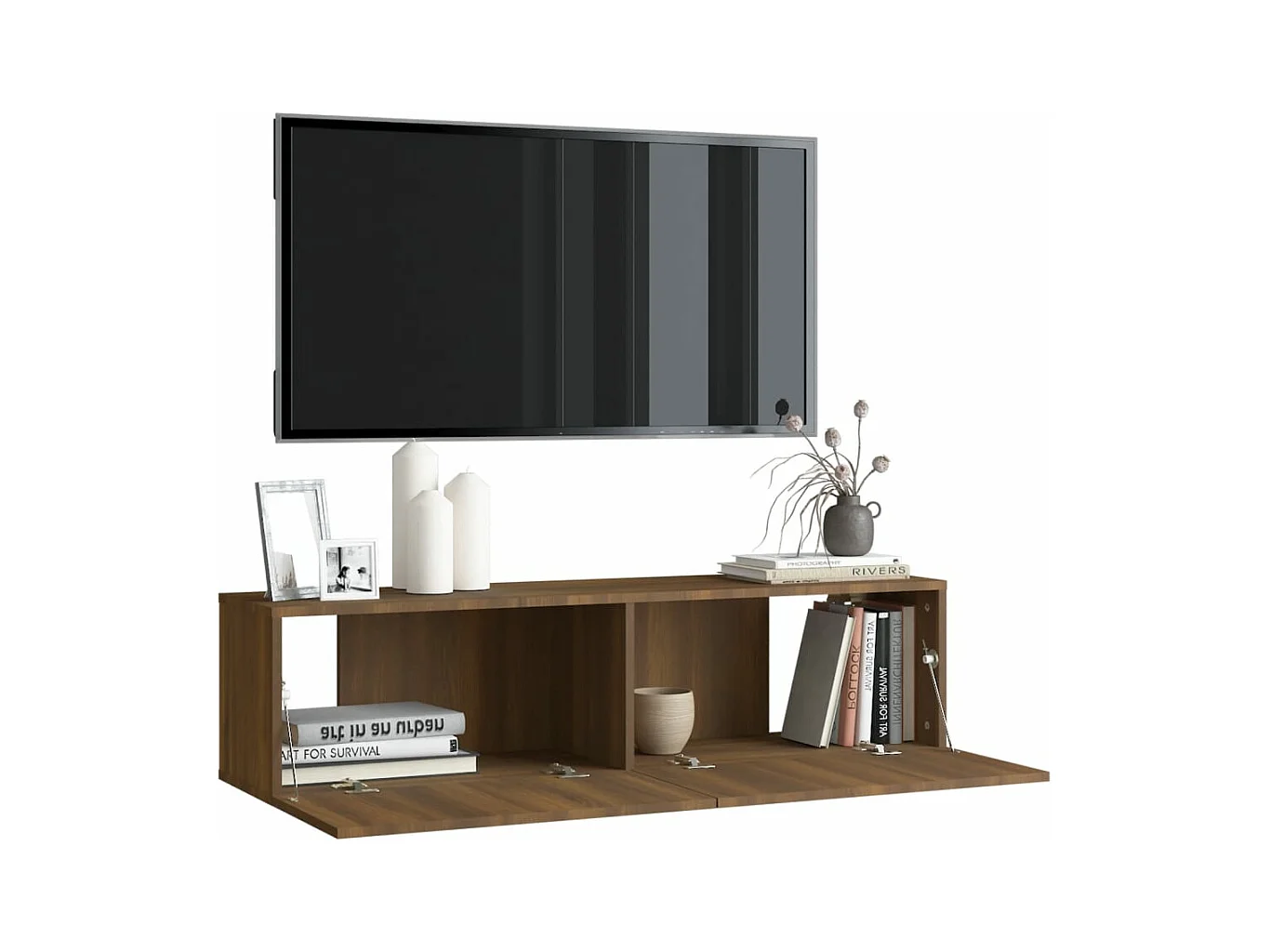 Armoire murale TV Chêne marron 120x30x30 cm Bois d'ingénierie