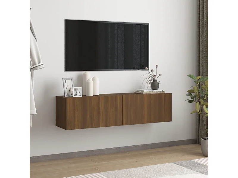 Armoire murale TV Chêne marron 120x30x30 cm Bois d'ingénierie