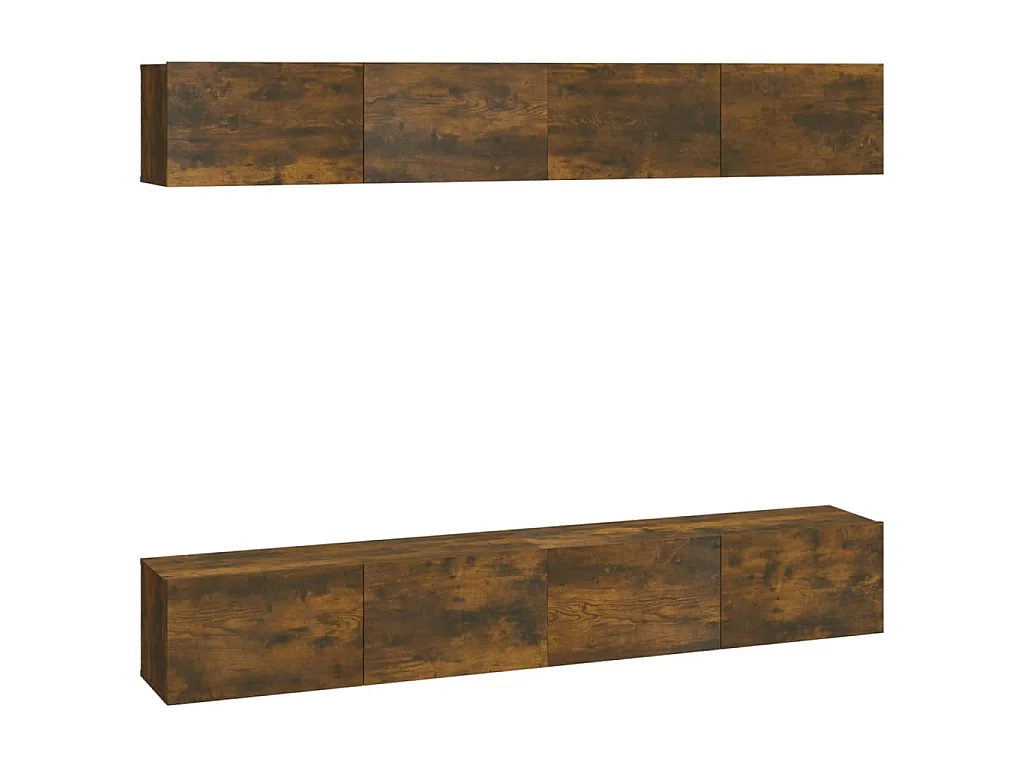 Meubles TV muraux 4 pcs chêne fumé 100x30x30 cm