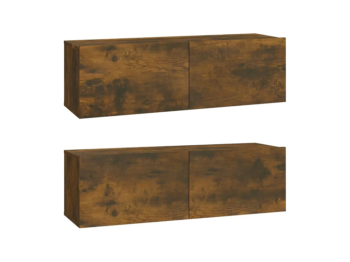 4-tlg. TV-Schrank-Set Räuchereiche Holzwerkstoff