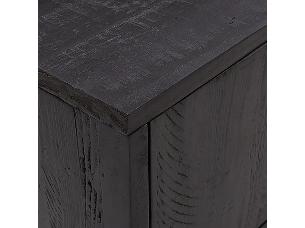 Meuble TV Noir 110x35x48 cm Bois de pin massif