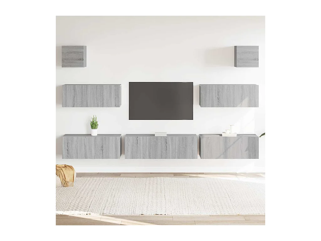 Ensemble de meubles TV 7 pcs Sonoma gris Bois d'ingénierie