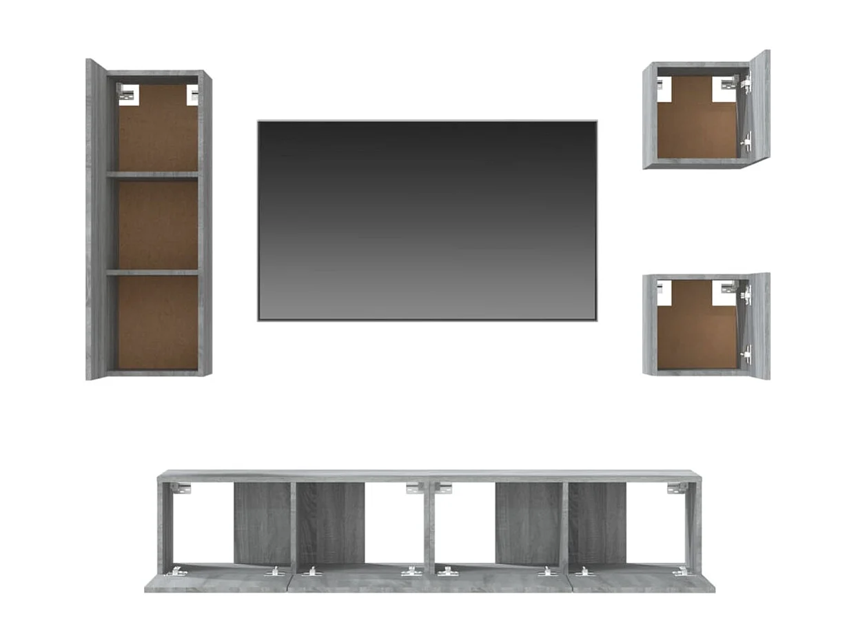Ensemble de meubles TV 5 pcs Sonoma gris Bois d'ingénierie
