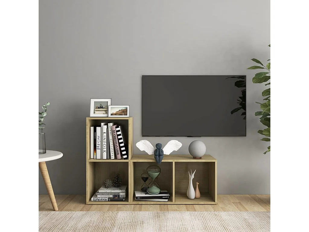 Meubles TV 2 pcs Chêne sonoma 72x35x36,5 cm Bois d'ingénierie