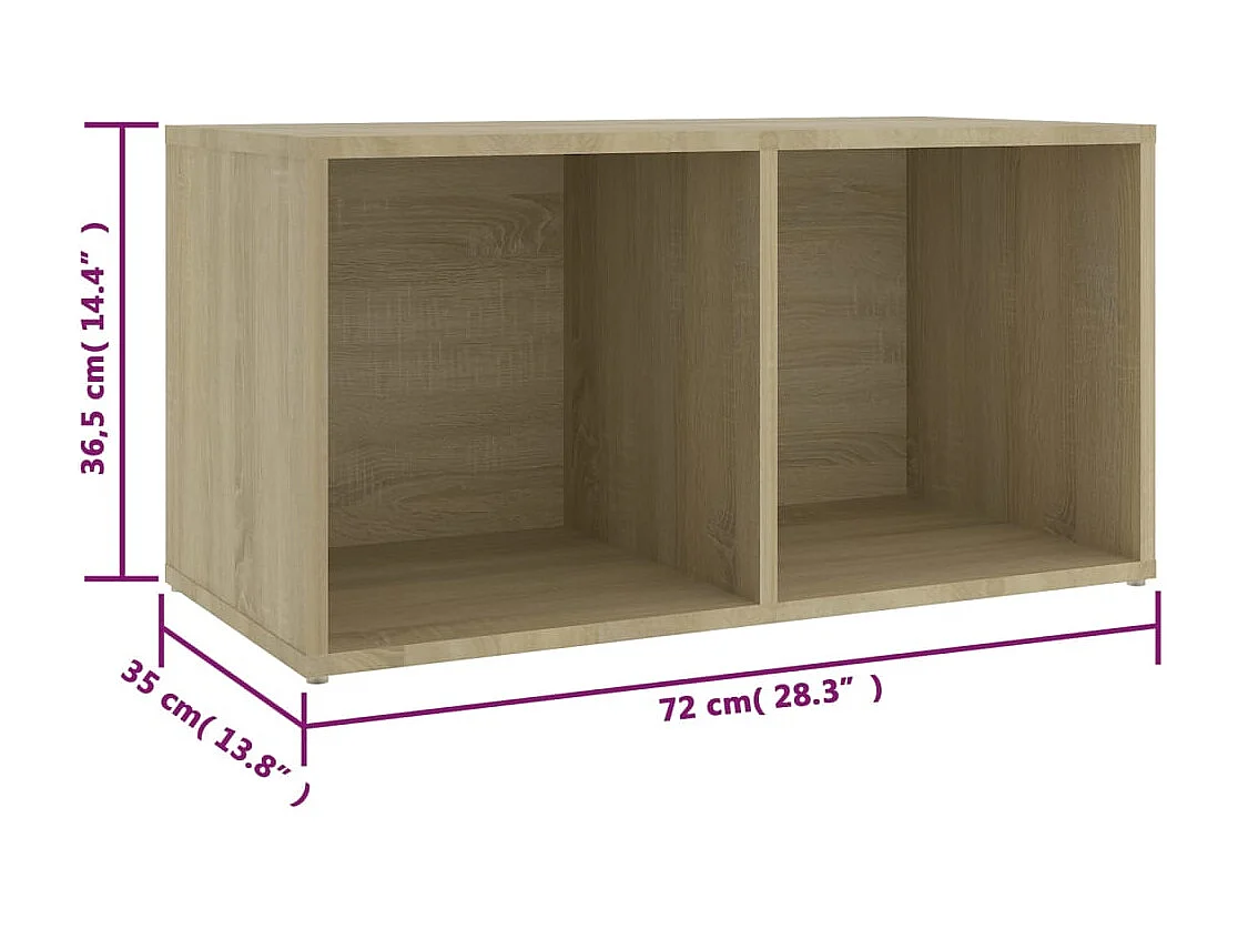 Meubles TV 2 pcs Chêne sonoma 72x35x36,5 cm Bois d'ingénierie