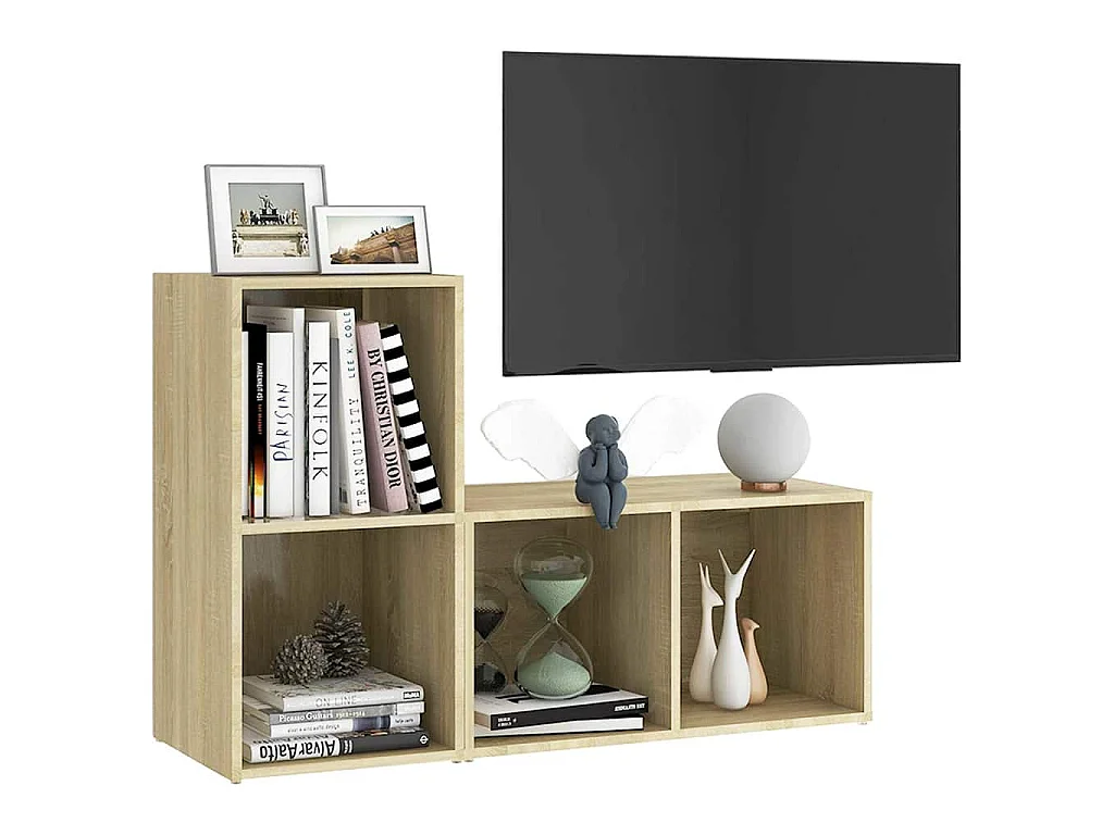 Mobili TV 2 pz Rovere Sonoma 72x35x36,5 cm in Legno Multistrato